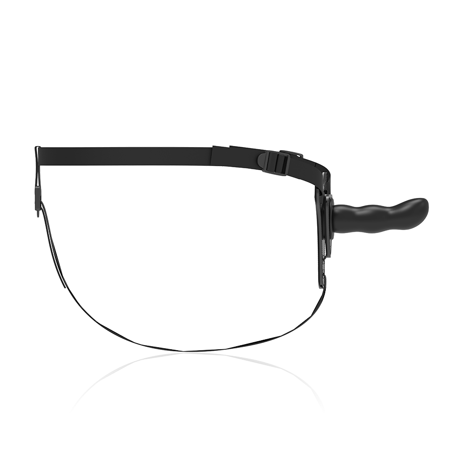 FETISCH DEVOT-HARNESS - SCHWARZER SILIKON-G-PUNKT 16 CM