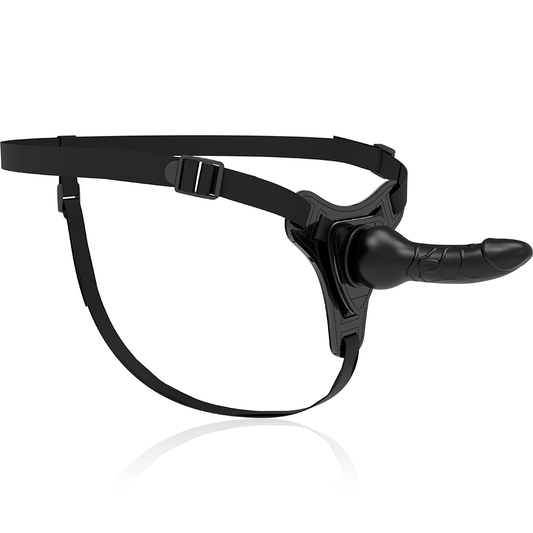 FETISCH DEVOT-HARNESS - SCHWARZES SILIKON REALISTISCH 16 CM