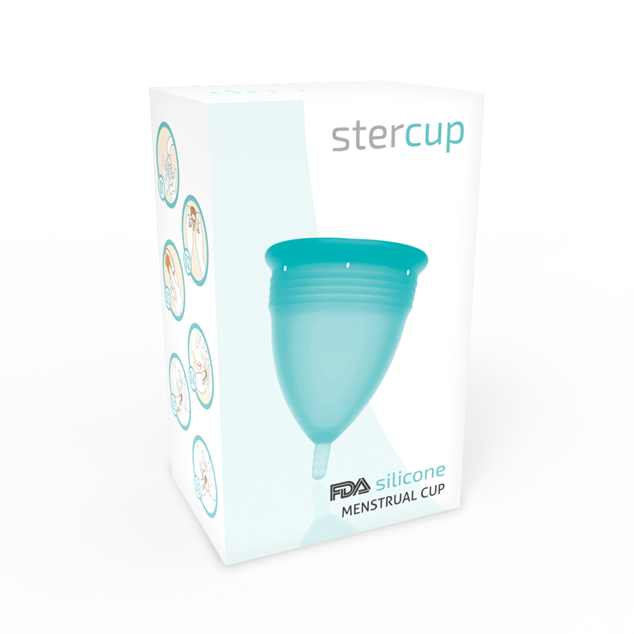 STERCUP – FDA-SILIKON-MENSTRUATIONSTASSE AQUAMARIN – GRÖSSE L