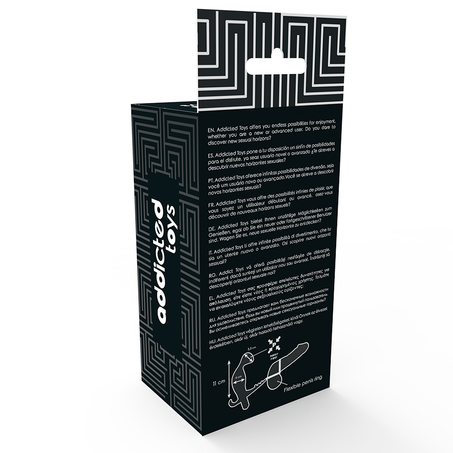 ADDICTED TOYS - ANALPLUG MIT DOPPEL-PENISRING UND HODEN SCHWARZ