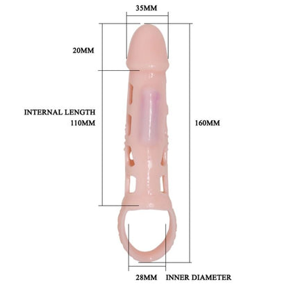 BAILE - PENIS-EXTENDER-ABDECKUNG MIT VIBRATION UND NATÜRLICHEM GURT 13,5 CM