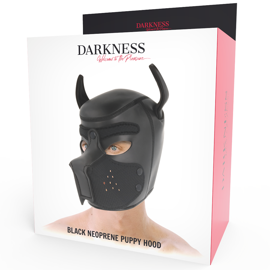DARKNESS - NEOPREN-HUNDEMASKE MIT ABNEHMBAREM MAULKORB L