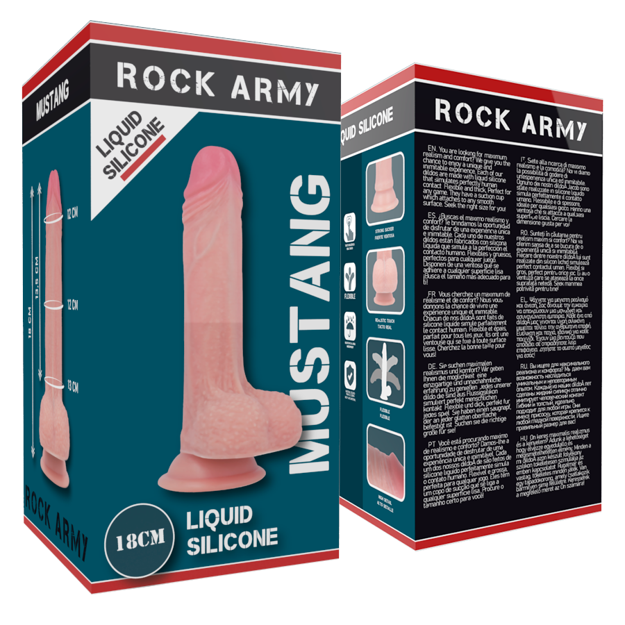 ROCKARMY - FLÜSSIGSILIKON PREMIUM MUSTANG REALISTISCH 18 CM -O- 4,14 CM