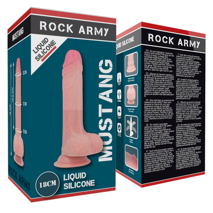 ROCKARMY - FLÜSSIGSILIKON PREMIUM MUSTANG REALISTISCH 18 CM -O- 4,14 CM