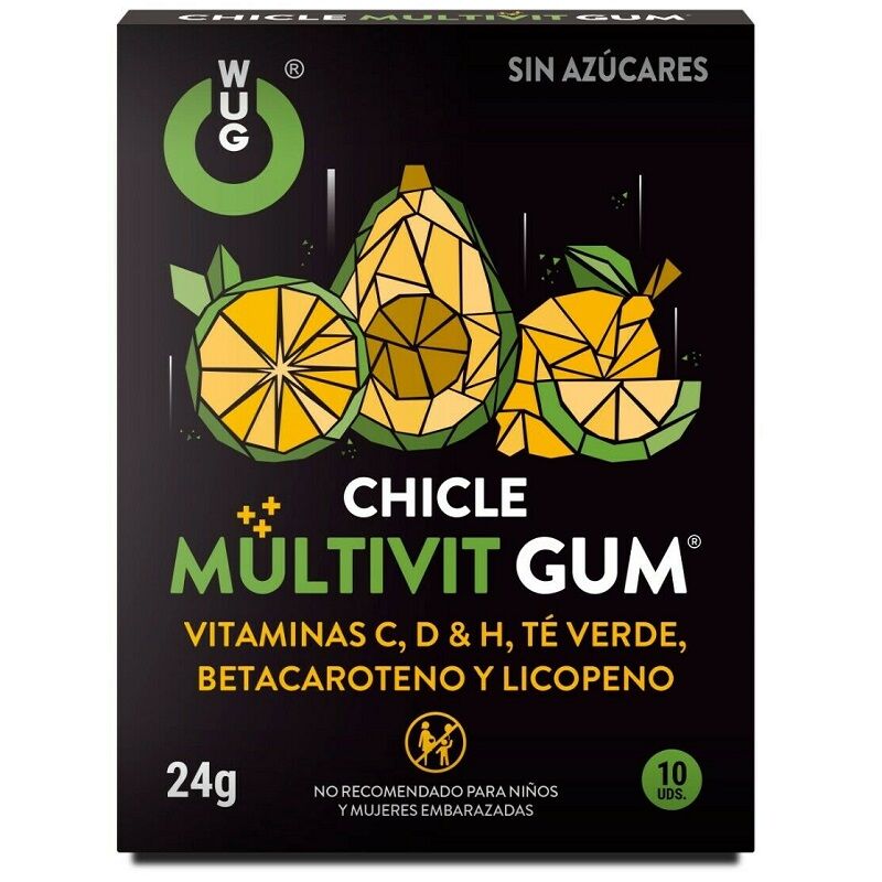 WUG GUM - MULTIVIT VITAMIN C, H, D, BETA-CAROTIN, LYCOPIN UND GRÜNER TEE 10 EINHEITEN