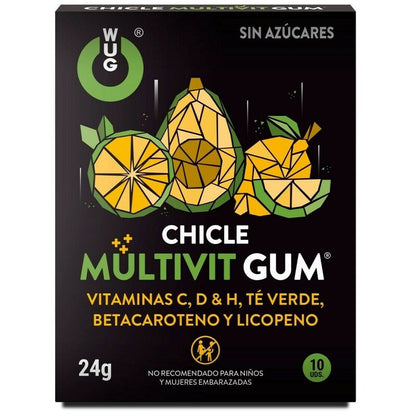 WUG GUM - MULTIVIT VITAMIN C, H, D, BETA-CAROTIN, LYCOPIN UND GRÜNER TEE 10 EINHEITEN