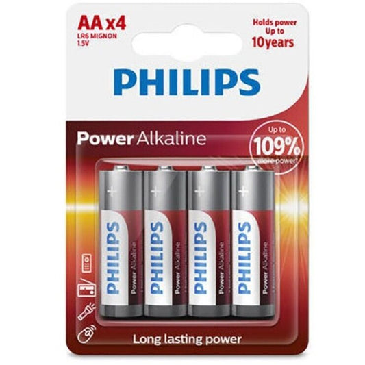 PHILIPS - POWER ALKALINE BATTERIE AA LR6 PACK 4