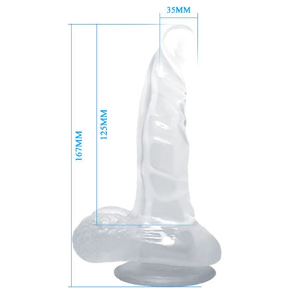 BAILE - REALISTISCHER DILDO MIT SAUGNÄPFEN UND HODEN 16,7 CM TRANSPARENT