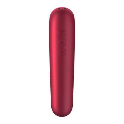 SATISFYER - DUAL LOVE VIBRATOR UND SAUGER MIT PULSIERENDER LUFT ROT