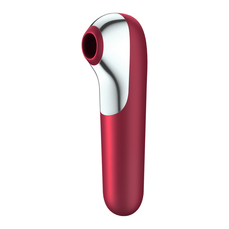 SATISFYER - DUAL LOVE VIBRATOR UND SAUGER MIT PULSIERENDER LUFT ROT