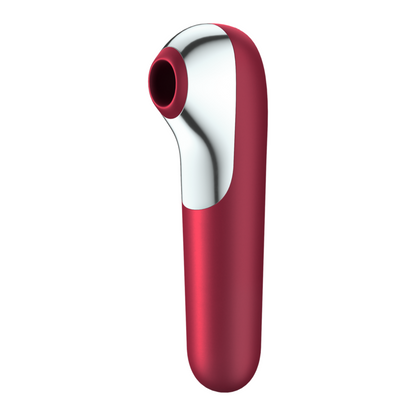 SATISFYER - DUAL LOVE VIBRATOR UND SAUGER MIT PULSIERENDER LUFT ROT