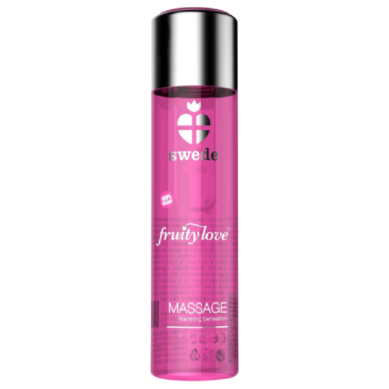 SWEDE - FRUITY LOVE WÄRMEFFEKT MASSAGEÖL ROSA HIMBEERE UND RHABARBER 120 ML