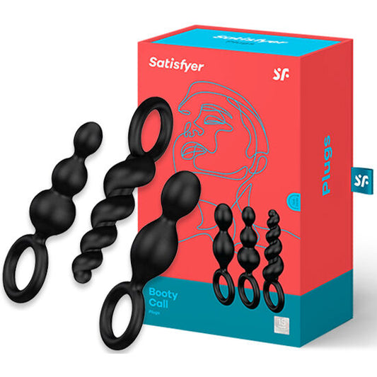 SATISFYER - ANALPLUGS SET 3 STK SCHWARZ