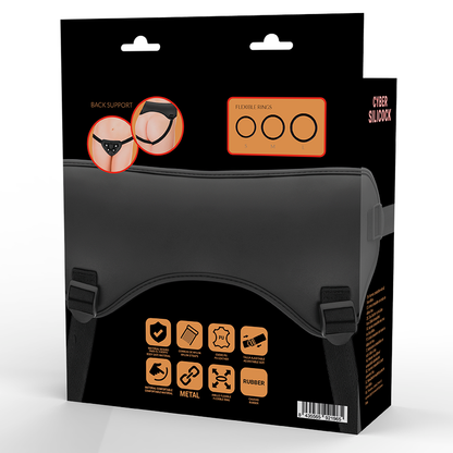 CYBER SILICOCK - STRAP-ON HARNESS MIT 3 RINGEN GRATIS