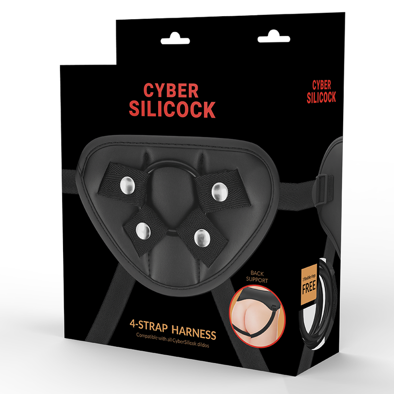 CYBER SILICOCK - STRAP-ON HARNESS MIT 3 RINGEN GRATIS