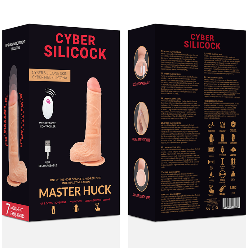 CYBER SILICOCK - FERNBEDIENUNG REALISTISCHER MASTER HUCK 20,9 CM -O- 4 CM
