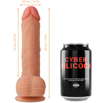 CYBER SILICOCK - STRAP-ON FREEMAN FLÜSSIGSILIKON MIT 3 RINGEN GRATIS 20 CM -O- 3,8 CM