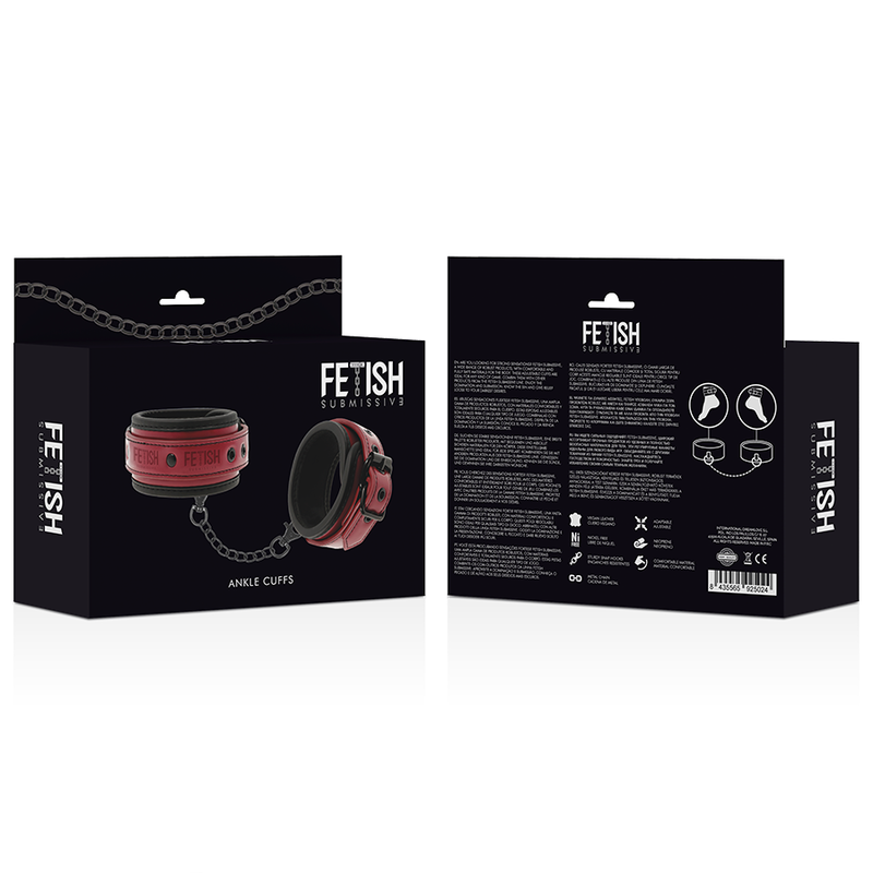 FETISCH DEVOT DUNKELRAUM - FUßSCHELLEN AUS VEGANEM LEDER MIT NEOPRENFUTTER