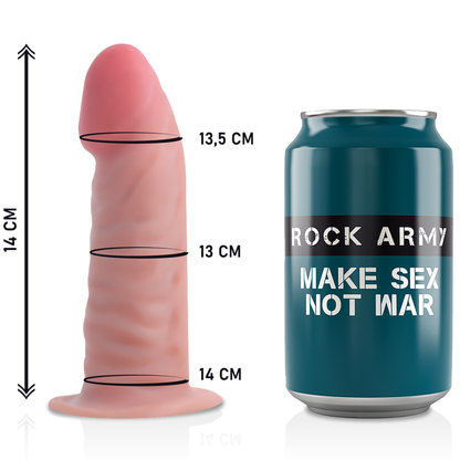 ROCKARMY - HARNESS + DUAL DENSITY TIGER REALISTISCHER DILDO 14 CM -O- 4,46 CM