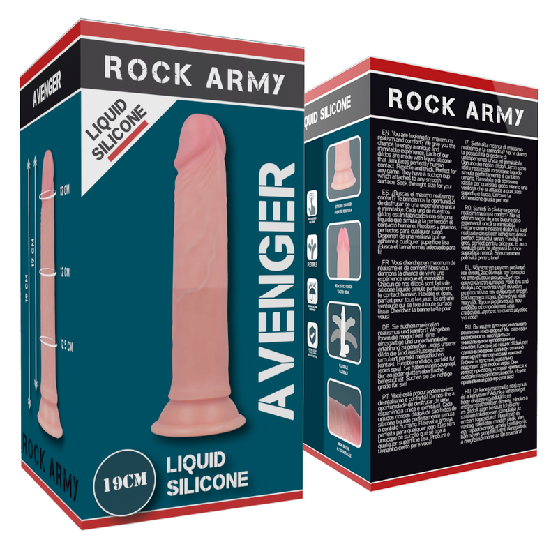ROCKARMY - HARNESS + FLÜSSIGSILIKONDILDO PREMIUM AVENGER 19 CM -O- 3,98 CM