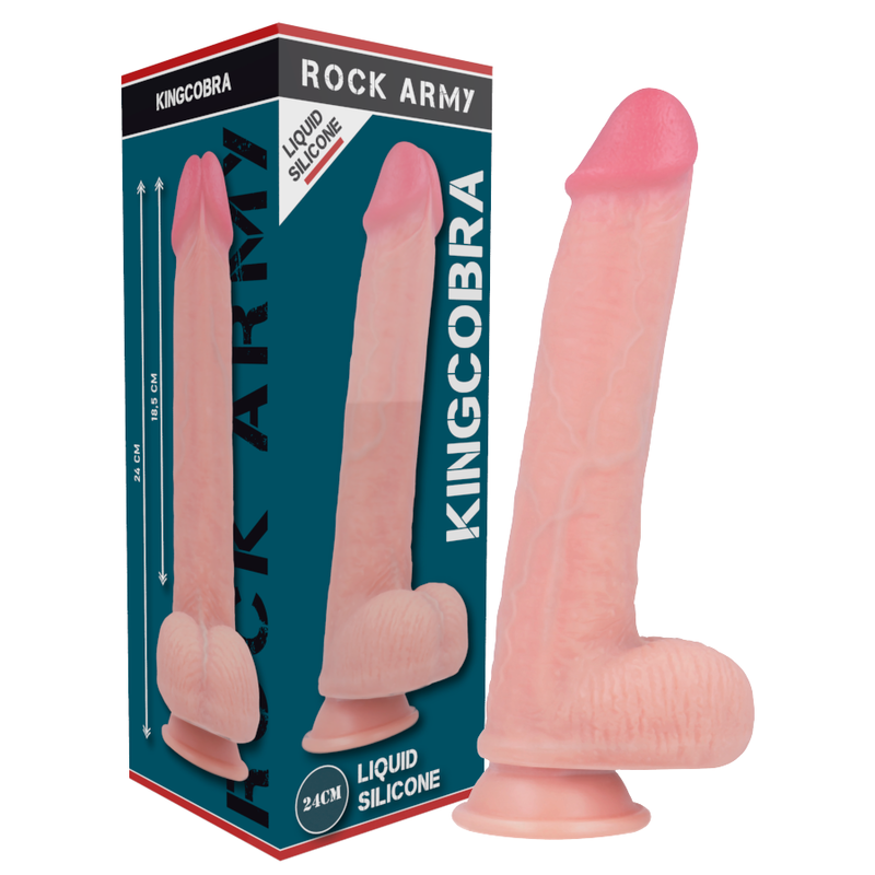 ROCKARMY - ARN S + FLÜSSIGSILIKONDILDO PREMIUM KINGCOBRA 24 CM -O- 4,77 CM