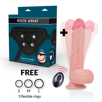 ROCKARMY - HARNESS + FLÜSSIGSILIKONVIBRATOR PREMIUM APACHE FERNBEDIENUNG 20,5 CM -O- 4,62 CM